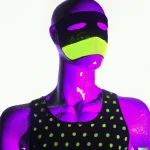 dall·e 2023 03 28 14.47.38 busto maniqui estilo neon con antifaz de delincuente