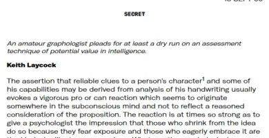 análisis de la escritura a mano como ayuda para la evaluación psicológica (documento desclasificado de la cia) 19 análisis de la escritura a mano como ayuda para la evaluación
