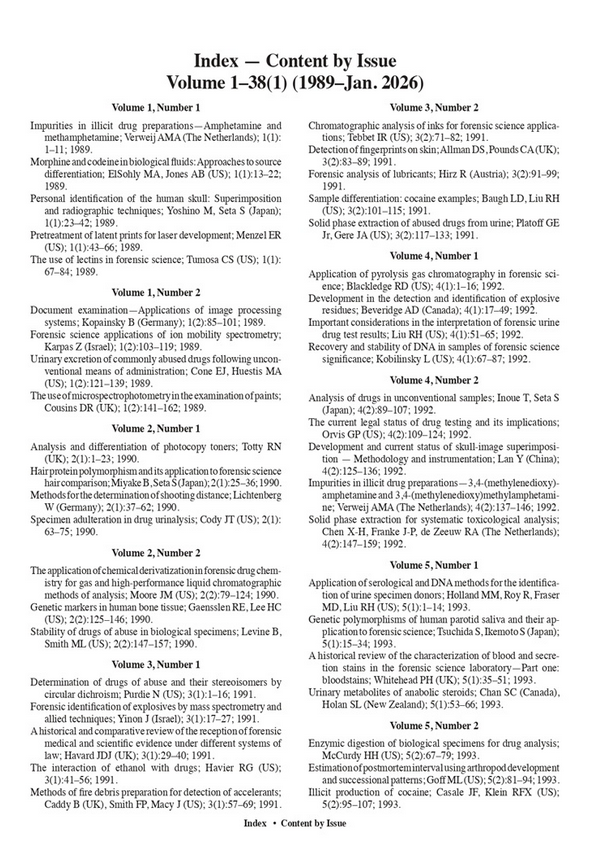 forensic science review (vol. 38, núm. 1 – enero 2026): sudamérica, gobernanza forense y nuevas fronteras en adn e ia 1 forensic science review (vol. 38, núm. 1 – enero 2026): sudamérica, gobernanza forense y nuevas fronteras en adn e ia